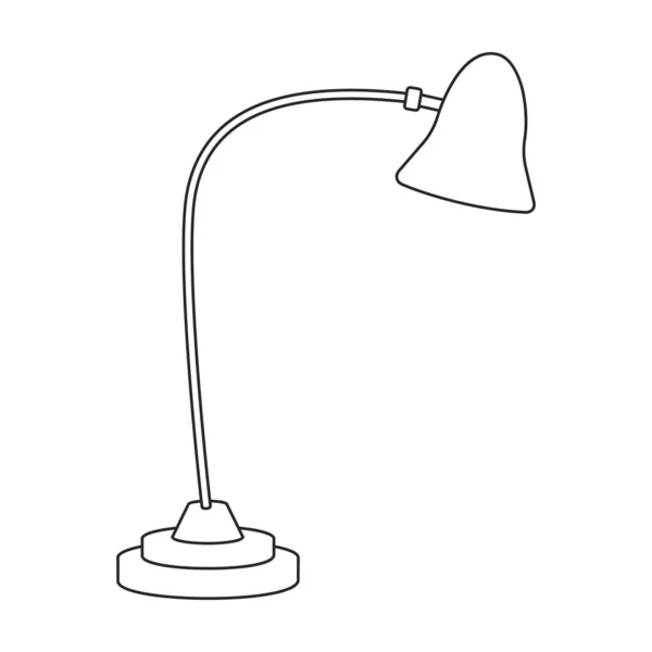 Lampe Table Vecteur Icon Outline Logo Vecteur Isolé Sur Fond — Image vectorielle