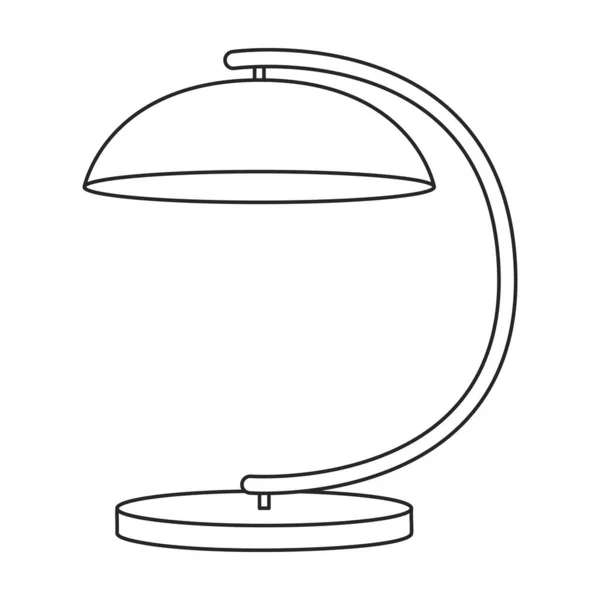 Lampe Table Vecteur Icon Outline Logo Vecteur Isolé Sur Fond — Image vectorielle