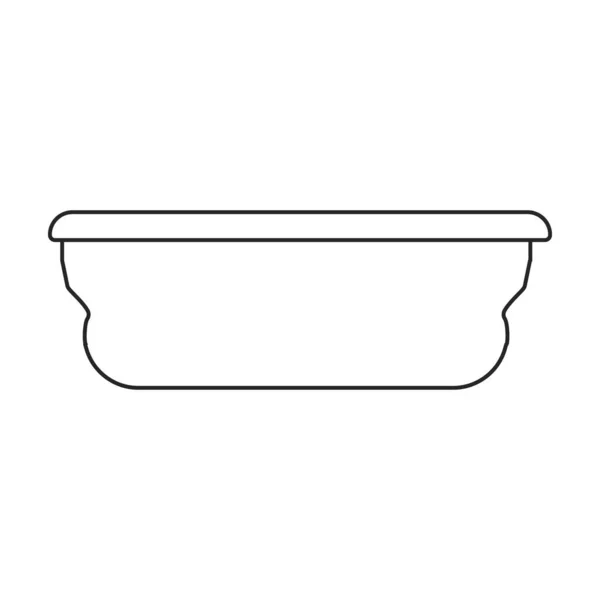 Bacia Vetor Icon Outline Logotipo Vetor Isolado Bacia Fundo Branco — Vetor de Stock