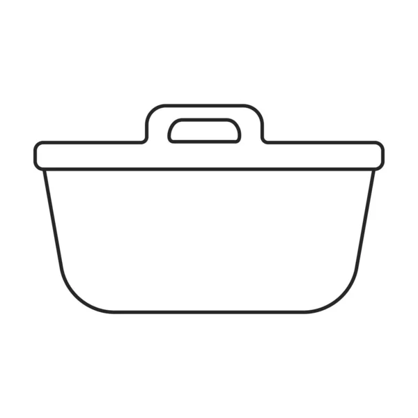 Bacia Vetor Icon Outline Logotipo Vetor Isolado Bacia Fundo Branco — Vetor de Stock