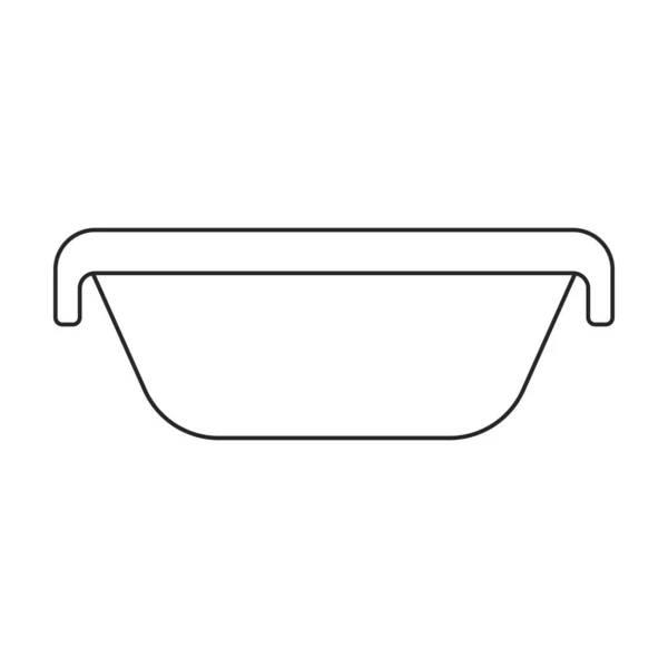 Bacia Vetor Icon Outline Logotipo Vetor Isolado Bacia Fundo Branco —  Vetores de Stock
