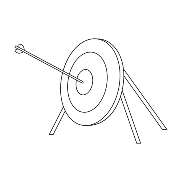 Cílová Vektorová Ikona Obrys Vektorové Logo Izolované Bílém Pozadí Cíl — Stockový vektor