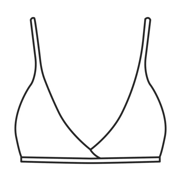 Bra Vector Icon Outline Vector Logo Isolated White Backbra — 스톡 벡터