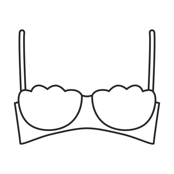 Bra Vector Icon Outline Vector Logo Isolated White Backbra — 스톡 벡터