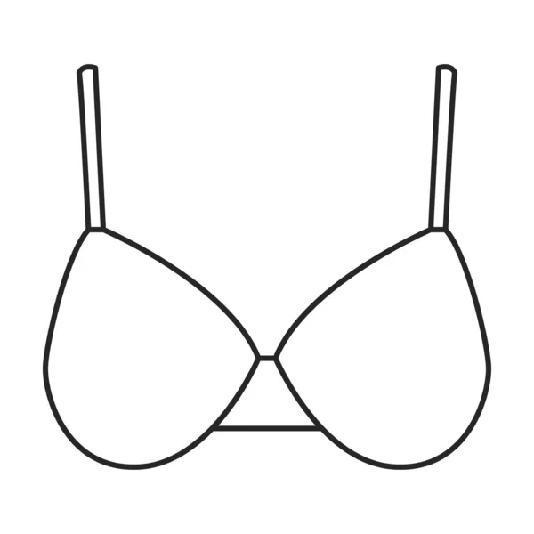 Bra Vector Icon Outline Vector Logo Isolated White Backbra — 스톡 벡터