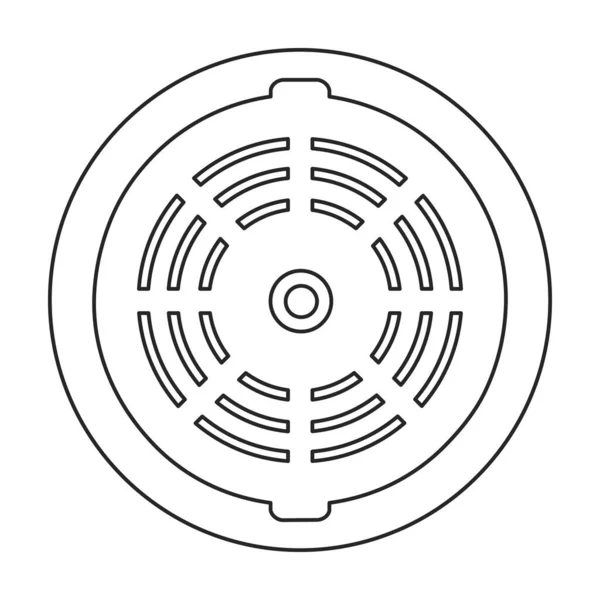 Manhole Avlopp Vektor Kontur Ikon Vektor Illustration Lucka Gata Vit — Stock vektor