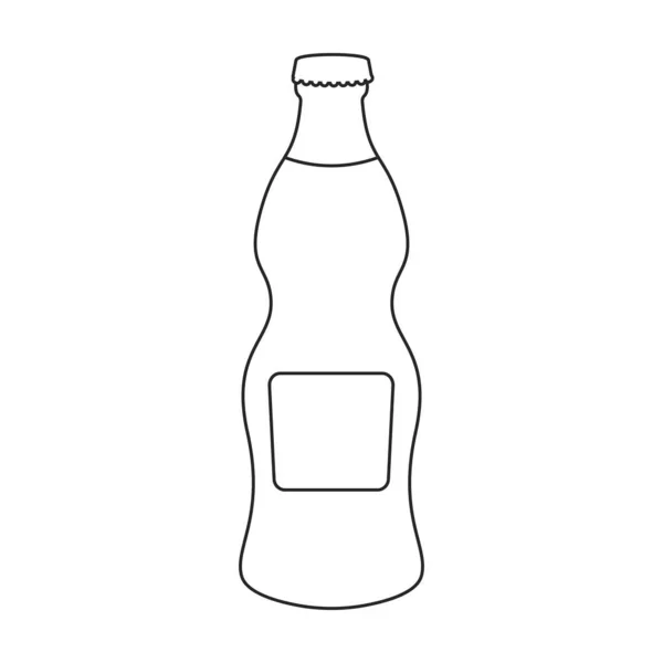 Fles Soda Vector Icon Outline Vector Logo Geïsoleerd Witte Achtergrond — Stockvector