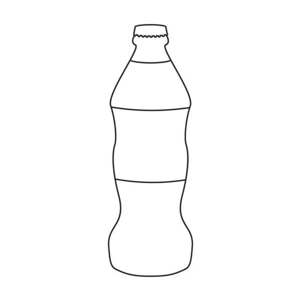 Bottiglia Icona Vettoriale Soda Outline Logo Vettoriale Isolato Sfondo Bianco — Vettoriale Stock