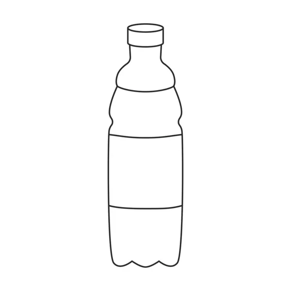 Fles Soda Vector Icon Outline Vector Logo Geïsoleerd Witte Achtergrond — Stockvector