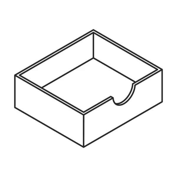 Icona Vettoriale Scatola Legno Isometrica Contorno Vettoriale Logo Isolato Sfondo — Vettoriale Stock
