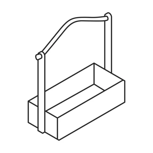 Ícone Vetorial Caixa Madeira Isométrico Logotipo Vetor Contorno Isolado Fundo —  Vetores de Stock