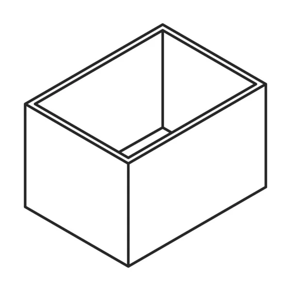 木箱矢量图标 白色背景木箱上隔离的等距轮廓矢量标识 — 图库矢量图片