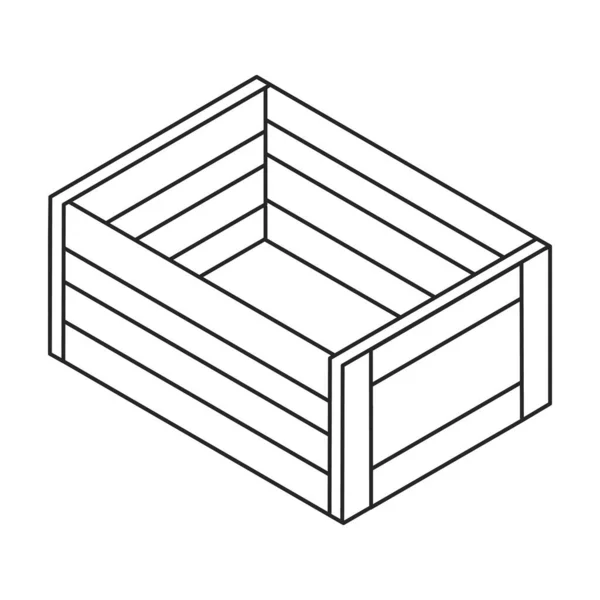 Holzkästchen Vektor Symbol Isometrische Umrisse Vektorlogo Isoliert Auf Weißem Hintergrund — Stockvektor