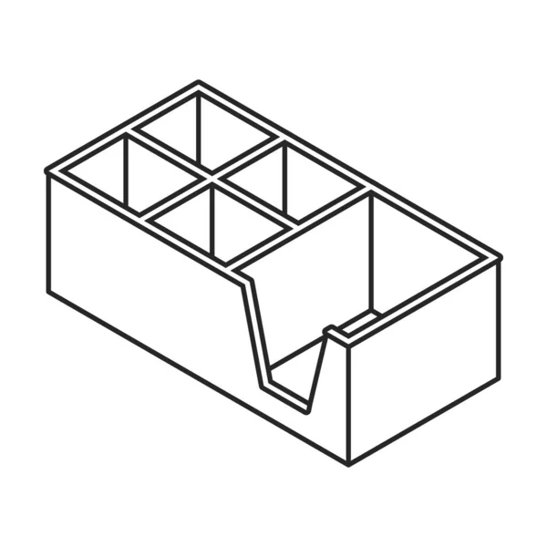Icono Vector Caja Madera Logotipo Vector Contorno Isométrico Aislado Sobre — Archivo Imágenes Vectoriales