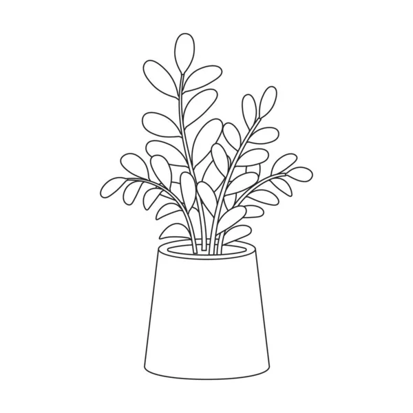 Ícone Esboço Vetorial Flowerpot Vector Vaso Flores Ilustração Fundo Branco — Vetor de Stock