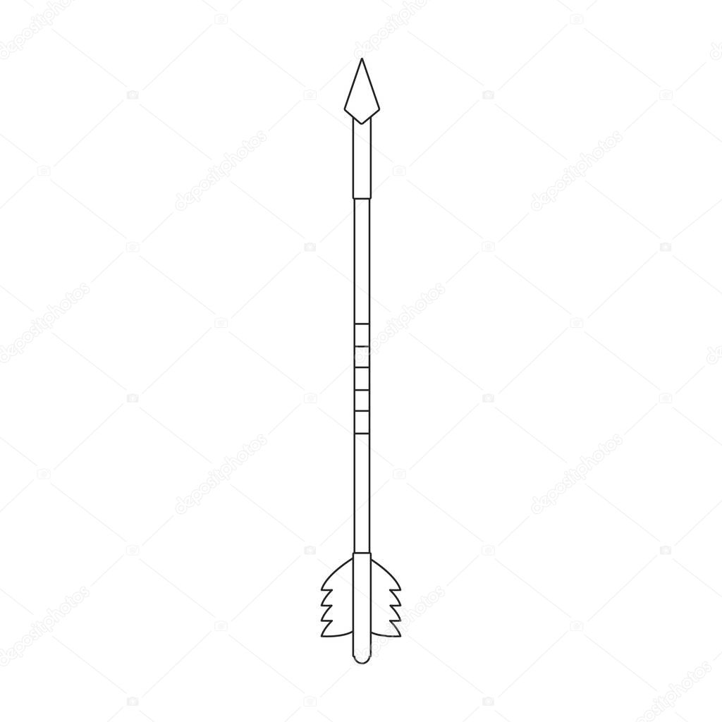 Arrow for bow vector icon.Outline vector logo isolated on white background arrow for bow.