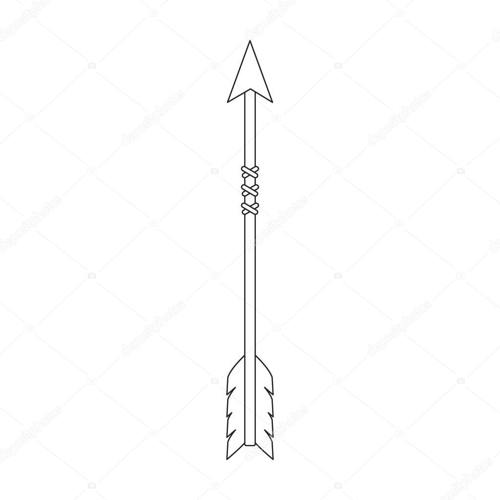 Arrow for bow vector icon.Outline vector logo isolated on white background arrow for bow.