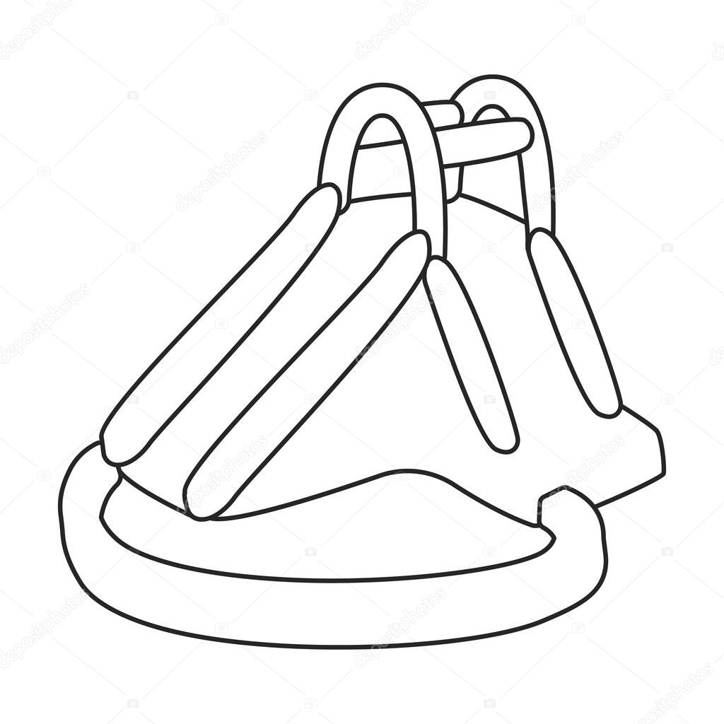 Inflatable slide vector icon.Outline vector logo isolated on white background inflatable slide.