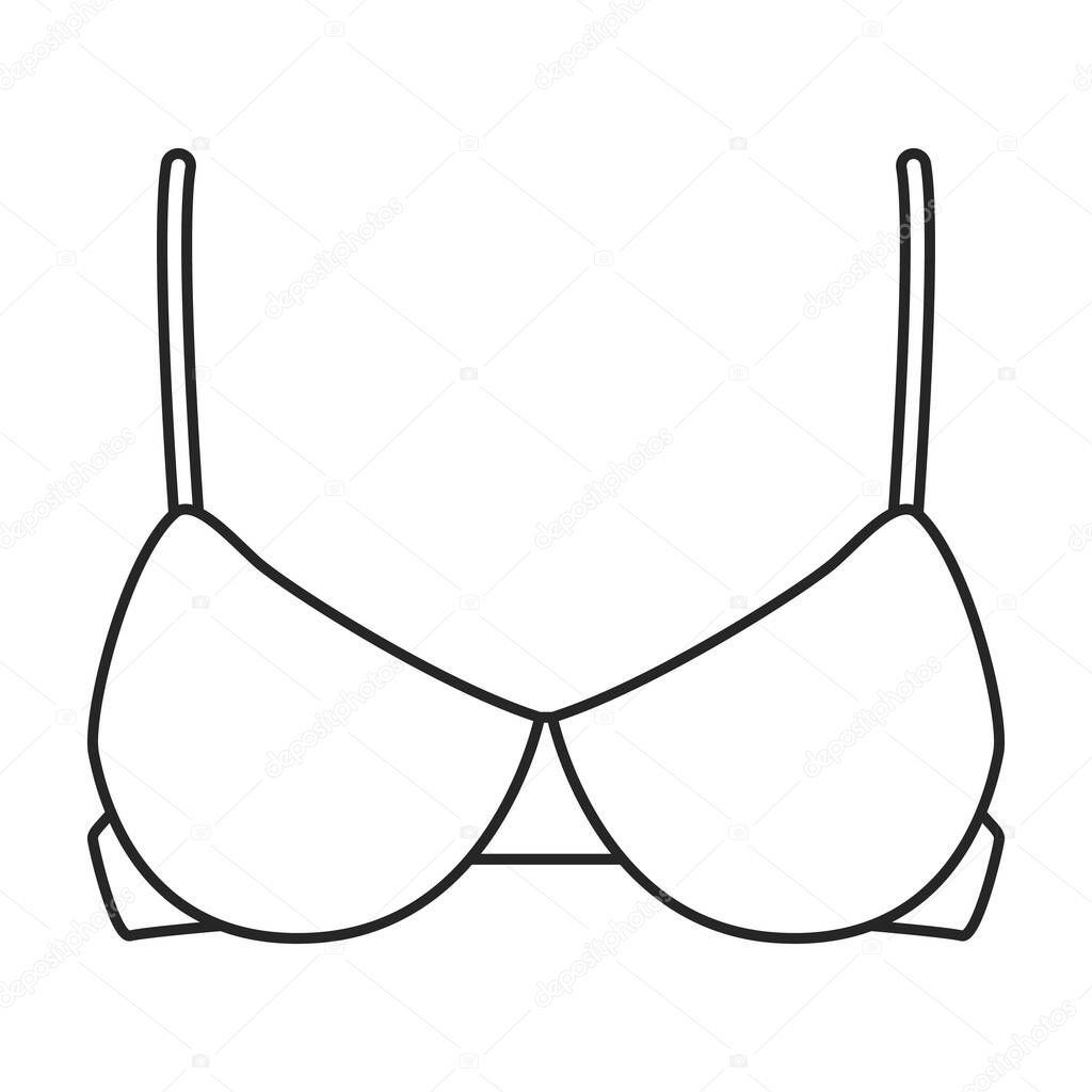 Bra vector icon.Outline vector logo isolated on white background bra.