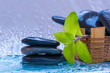 Spa afiş için zen stone ile natürmort