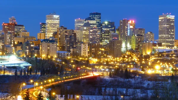 Centre-ville d'Edmonton en hiver Images De Stock Libres De Droits