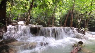 Erawan Şelalesi Kanchanaburi, Tayland 'daki Derin Orman' da