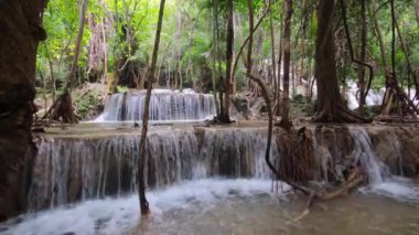 Erawan Şelalesi Kanchanaburi, Tayland 'daki Derin Orman' da