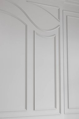 Beyaz şablonlu ahşap duvarın yakın çekim dokusu. Ahşap arkaplan.