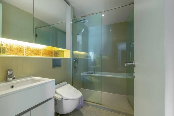 clean and modern bathroom in house