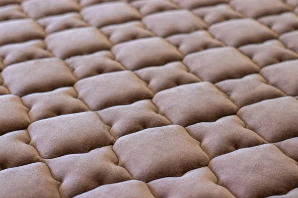 Close-up of a spring mattress soft bed
