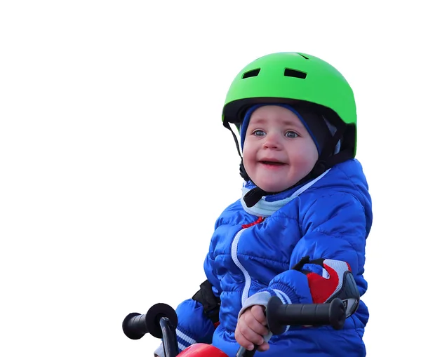 Jongen in een helm en elleboog pads — Stockfoto