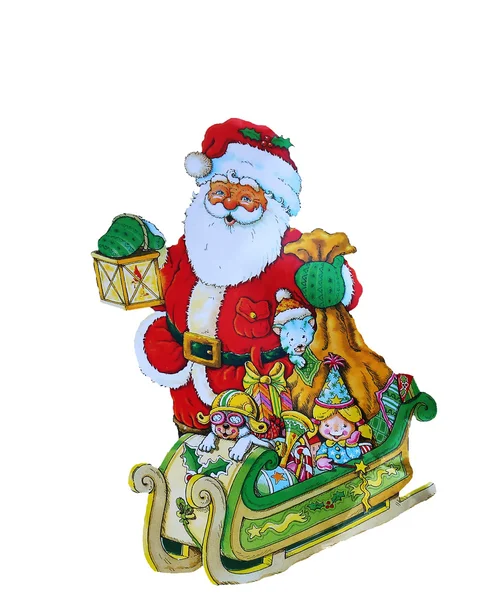 Santa claus on sledge — Stock Photo, Image