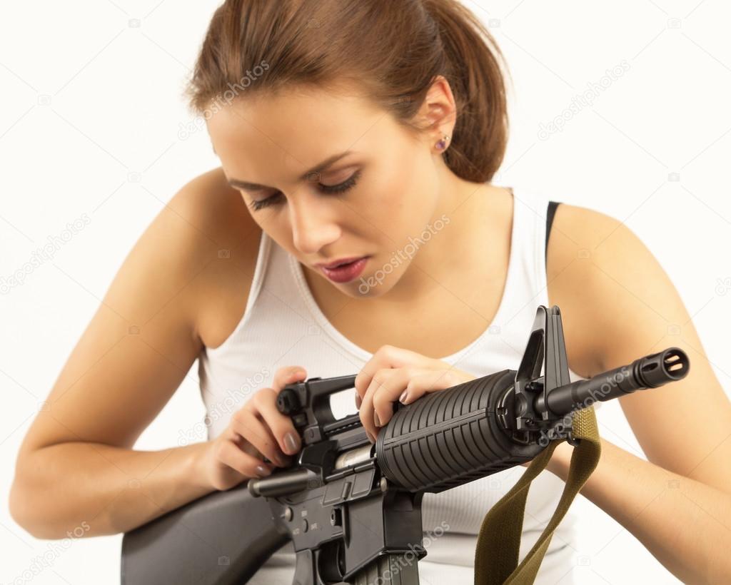 Woman with rifle