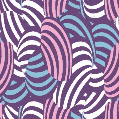 Oval şekil ve çizgilerin görüntüsüyle kusursuz soyut desen.