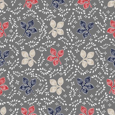 Yaprak süsü ile kusursuz soyut desen