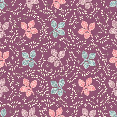 Yaprak süsü ile kusursuz soyut desen