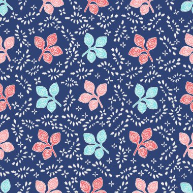 Yaprak süsü ile kusursuz soyut desen