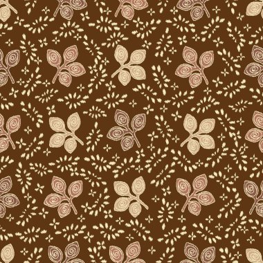 Yaprak süsü ile kusursuz soyut desen