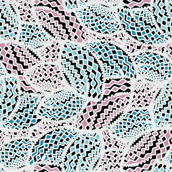 Бесшовный Абстрактный Рисунок Изображением Геометрических Фигур Волнистых Линий — стоковый вектор