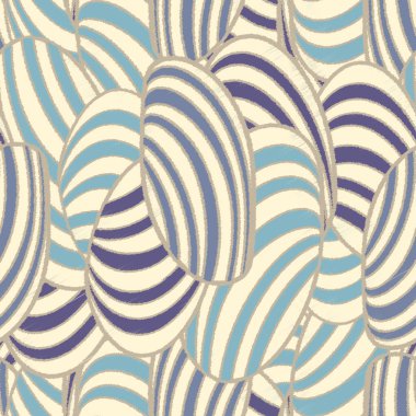 Oval şekil ve çizgilerin görüntüsüyle kusursuz soyut desen.