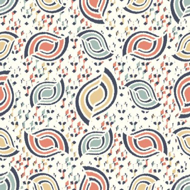 Geometrik şekillerin ve dalgalı çizgilerin görüntüsüne sahip kusursuz soyut desen