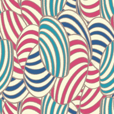 Oval şekil ve çizgilerin görüntüsüyle kusursuz soyut desen.