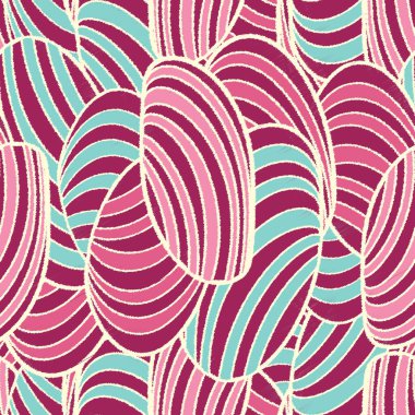 Oval şekil ve çizgilerin görüntüsüyle kusursuz soyut desen.