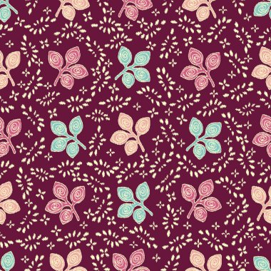 Yaprak süsü ile kusursuz soyut desen