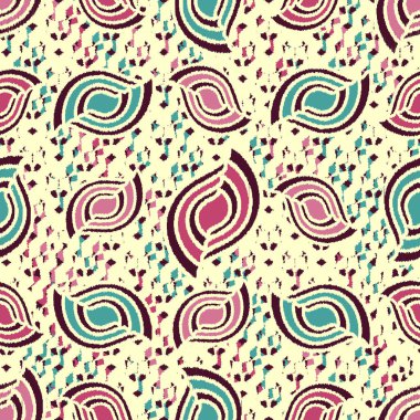 Geometrik şekillerin ve dalgalı çizgilerin görüntüsüne sahip kusursuz soyut desen