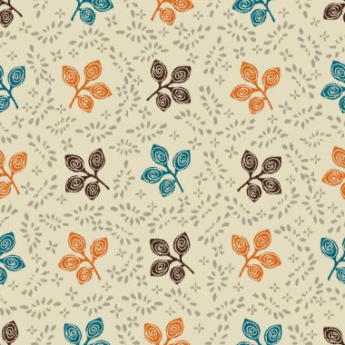 Yaprak süsü ile kusursuz soyut desen