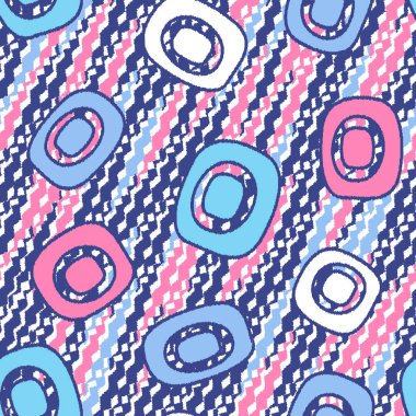 Geometrik şekillerin ve dalgalı çizgilerin görüntüsüne sahip kusursuz soyut desen