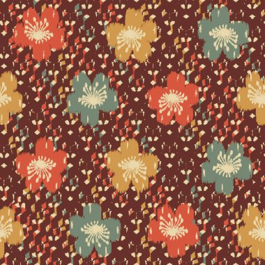 Çiçek süsüsüyle kusursuz soyut desen