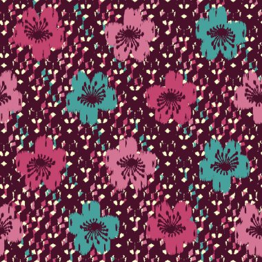 Çiçek süsüsüyle kusursuz soyut desen