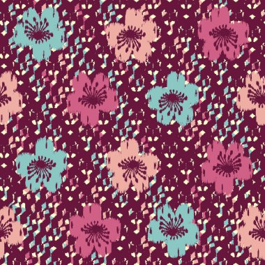 Çiçek süsüsüyle kusursuz soyut desen